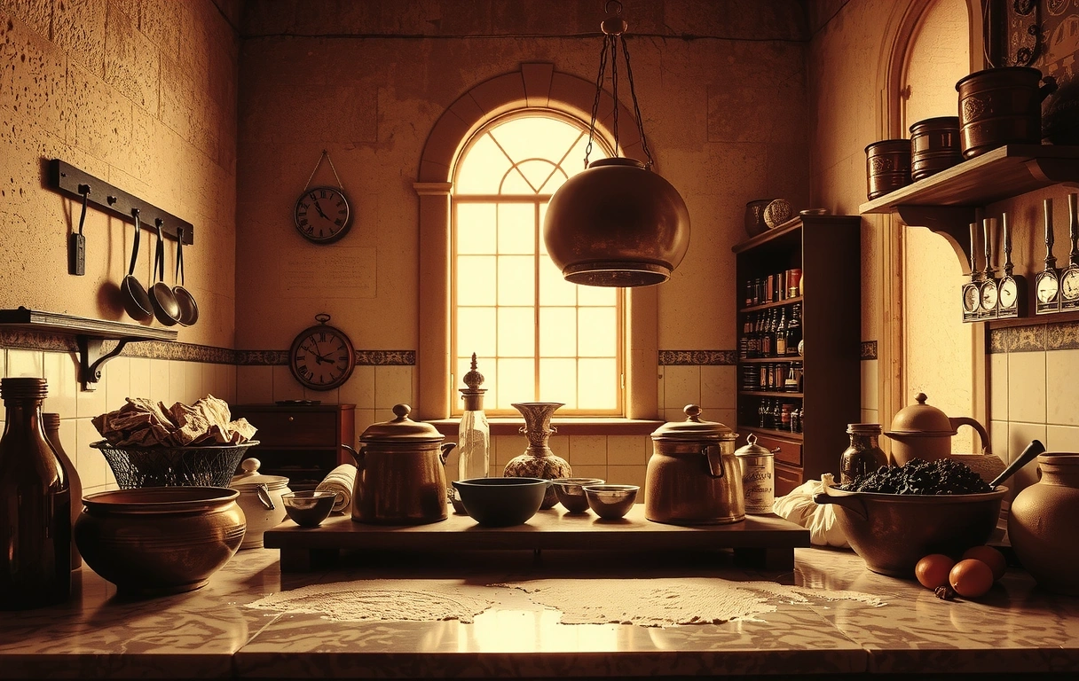 Sfondo architettonico cucina rinascimentale